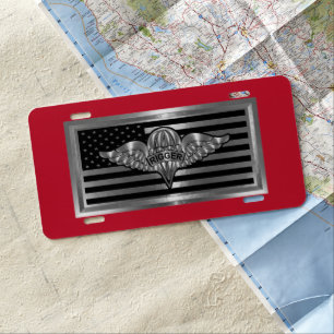 Parachute Rigger with American Flag License Plate