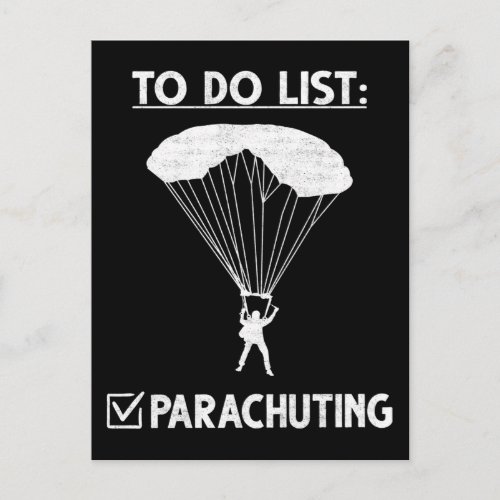 Parachute Skydiver Celebration Adrenaline Lover Postcard