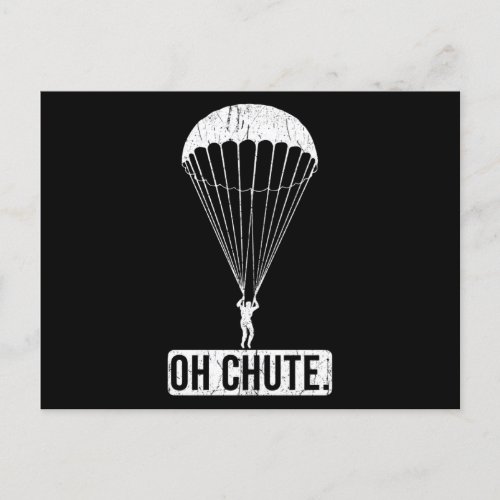 Parachute Skydiving Oh Chute Postcard