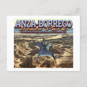 PARACHUTING - ANZA BORREGO DESERT - CALIFORNIA USA POSTCARD