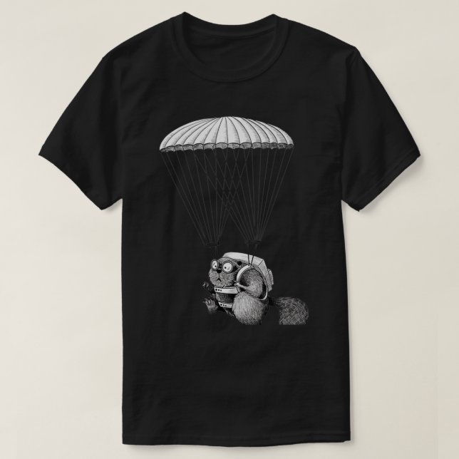 Parachuting Beaver 1 T-Shirt (Design Front)