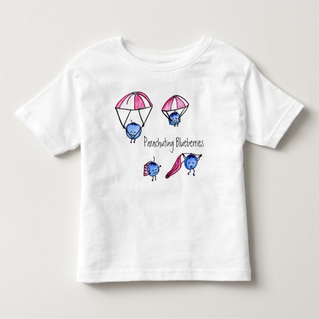 Parachuting Blueberries tee (Front)