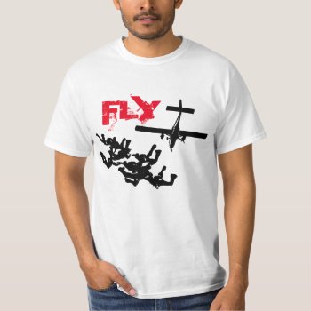 Parachuting Fly T-shirt by elmasca25 at Zazzle
