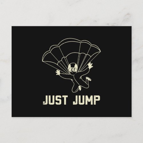 Parachuting Just Jump Holiday Postcard