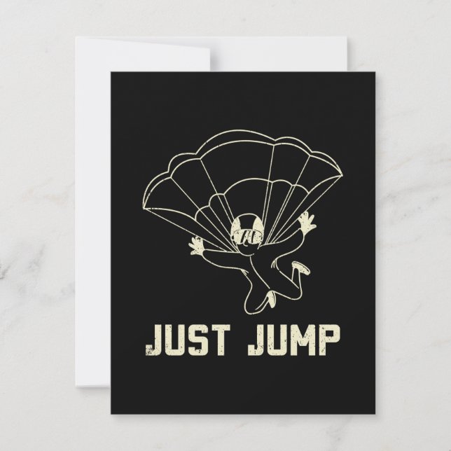 Parachuting Just Jump Note Card (Front)