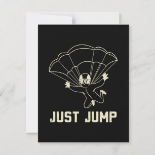 Parachuting Just Jump Note Card
