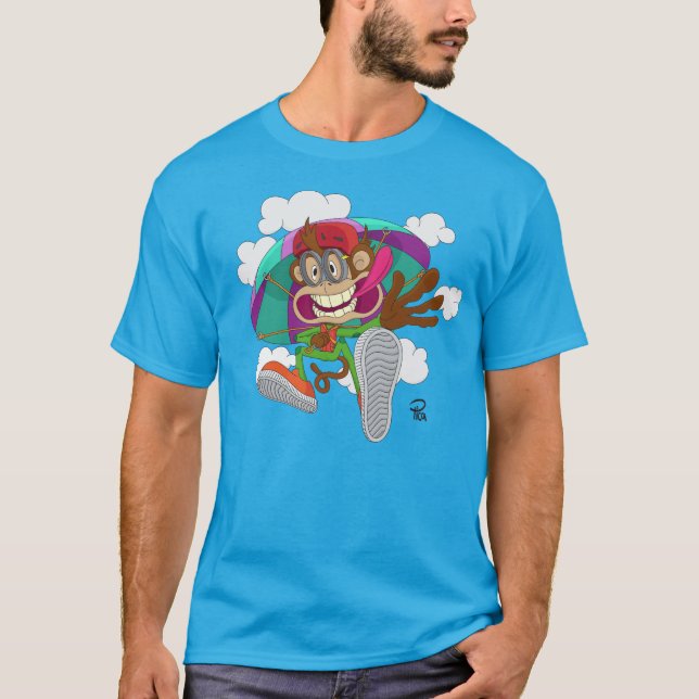 Parachuting Monkey T-shirt (Front)