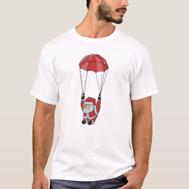 Parachuting Santa T-Shirt (Front)