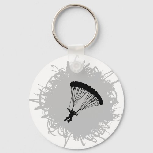 Parachuting Scribble Style Keychain