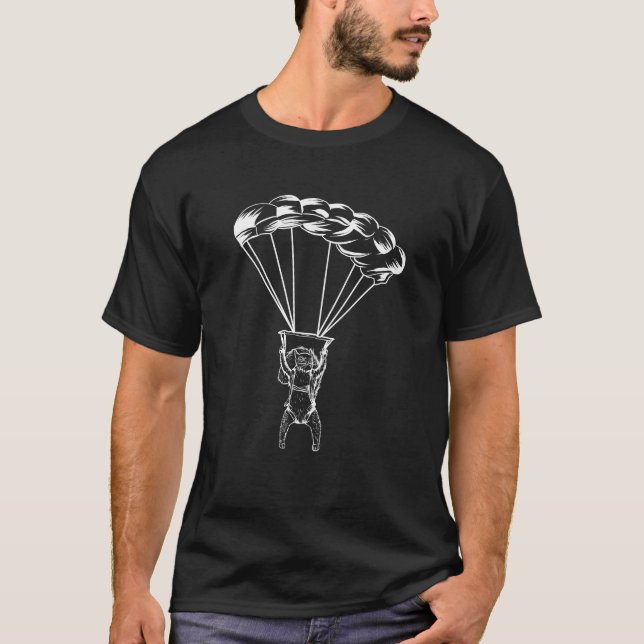 Parachuting Squirrels Funny Chipmunks Animal Lover T-Shirt (Front)