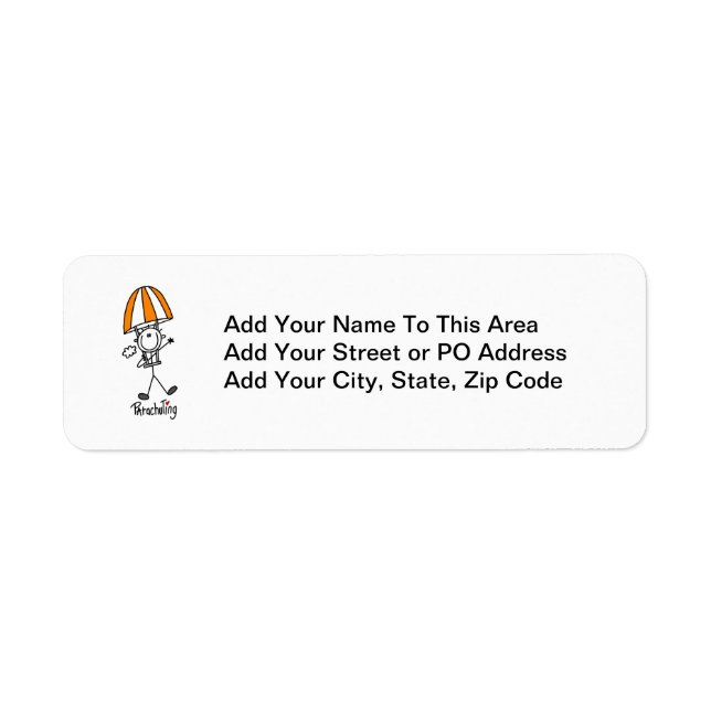 Parachuting Stick Figure Label (Front)