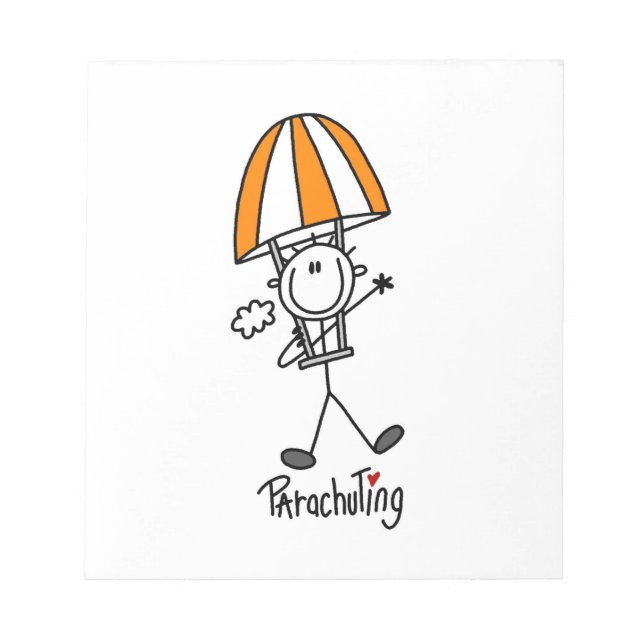 Parachuting Stick Figure Notepad (Front)