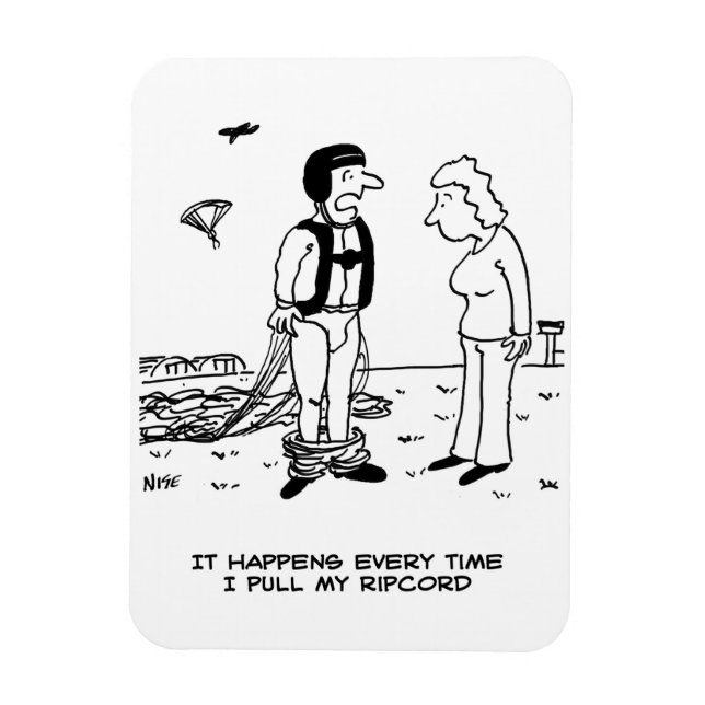 Parachutist's Trousers Fall Down -  Magnet (Vertical)