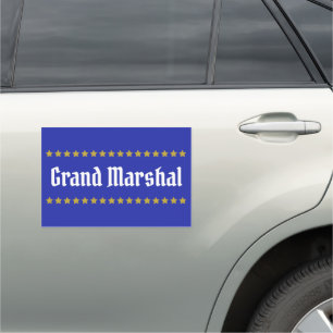 Parade Grand Marshal sign with gold stars