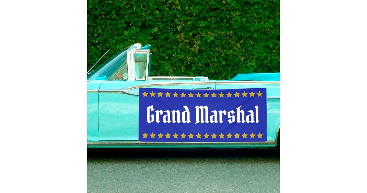 Parade Grand Marshal with gold stars Banner | Zazzle
