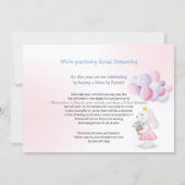 Parade of Pink Bunnies  Drive By  Birthday Invitation (Back)