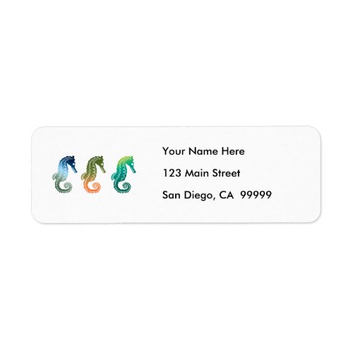 Parade of Tropical Seahorses Label