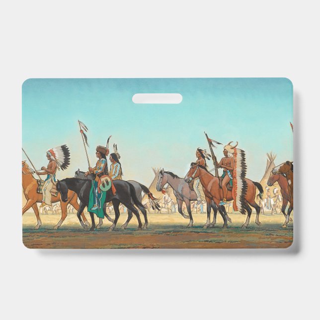 Parade of Warriors by Maynard Dixon Badge (Front)