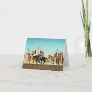 Parade of Warriors by Maynard Dixon Letterpress Thank You Card