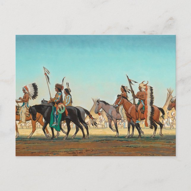 Parade of Warriors by Maynard Dixon Postcard (Front)