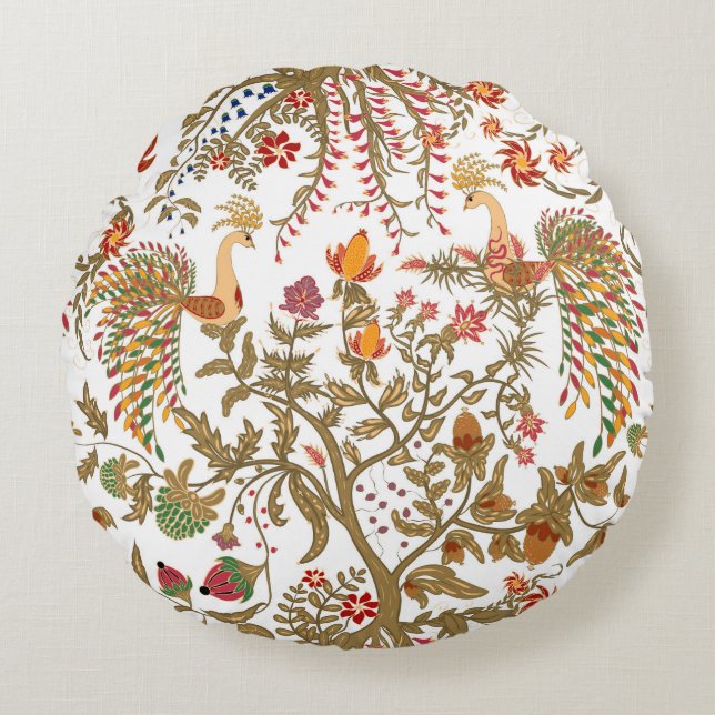 Paradiesvögel, Vögel Round Pillow (Front)