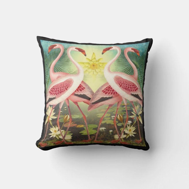 Parading Flamingos square pillow (Front)