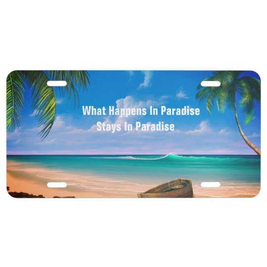 Paradise Aluminum License Plate