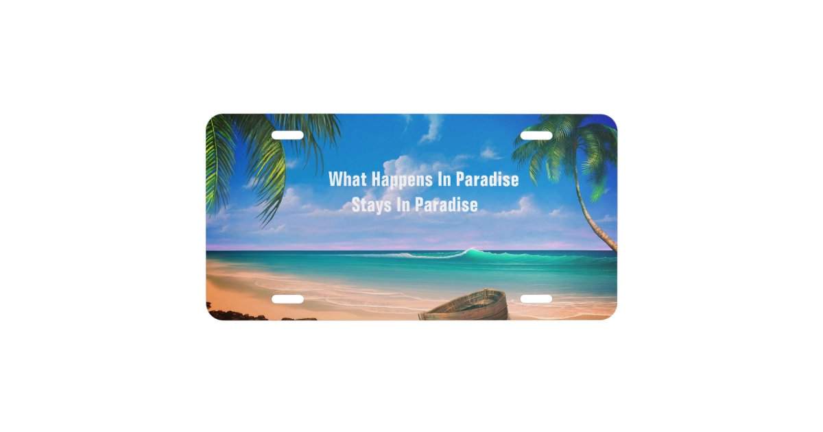 Paradise Aluminum License Plate