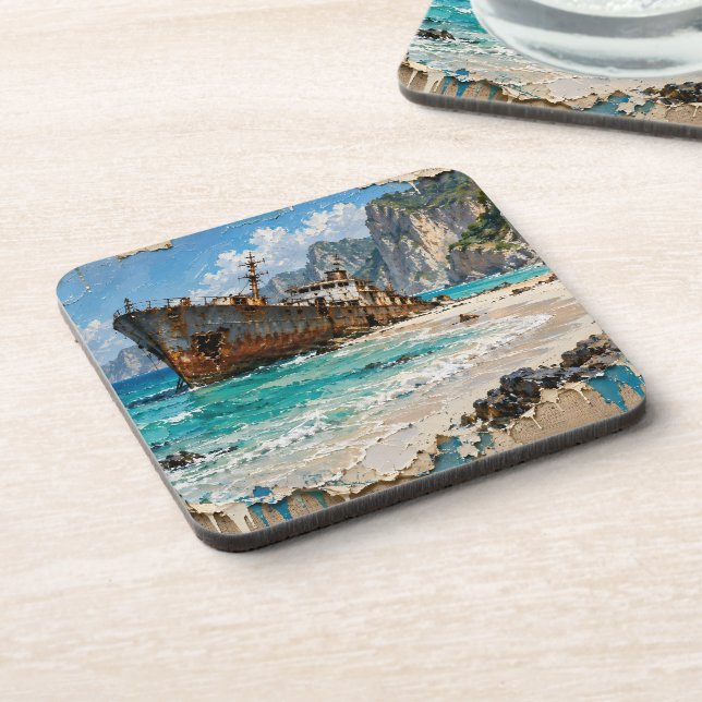 Paradise and Rust Beverage Coaster (Left Side)