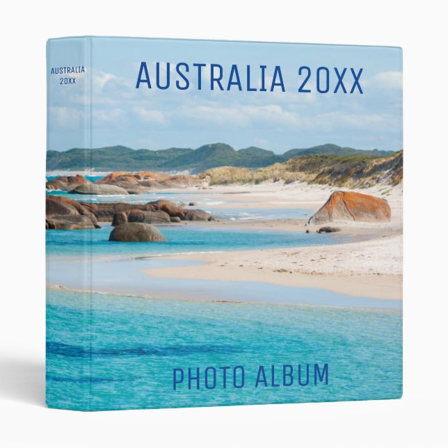 Paradise Beach Australia Custom Photo Album 3 Ring Binder (Front/Spine)