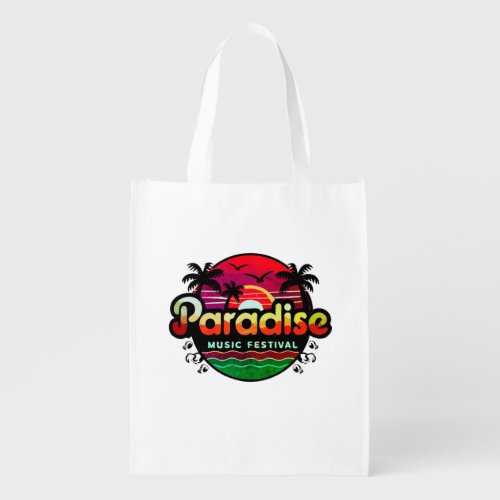 Paradise Beach Band Tropical Vibes Grocery Bag