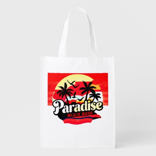 Paradise Beach Band Tropical Vibes Grocery Bag