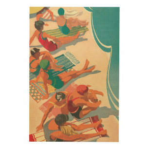 Paradise Beach Club Wood Wall Art