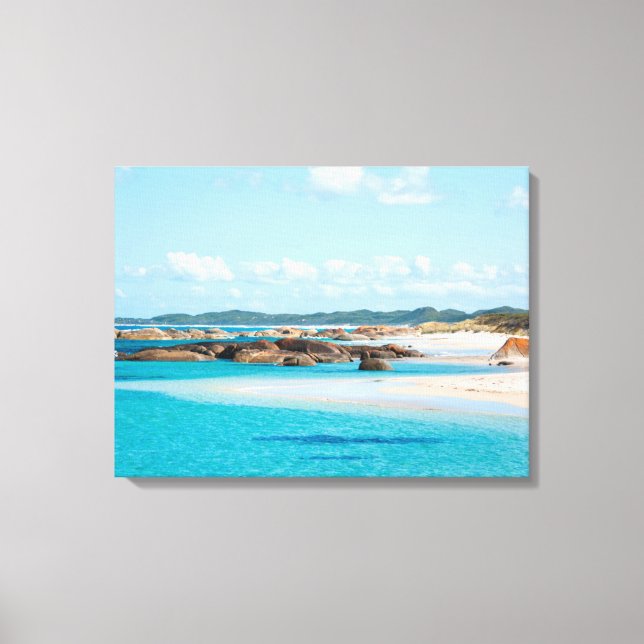 Paradise Beach Emerald Sea Greens Pool Australia Canvas Print (Front)