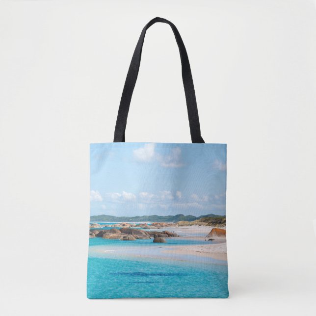 Paradise Beach Emerald Sea Greens Pool Australia T Tote Bag (Front)