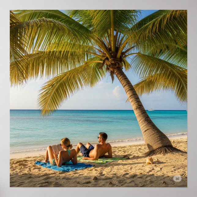 Paradise Beach Scene Poster (Front)