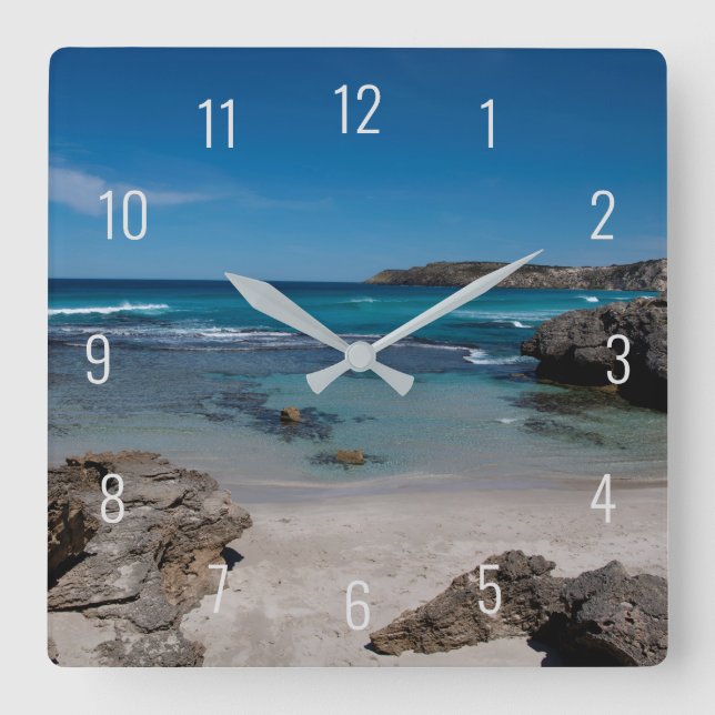 Paradise Beach Sea Ocean Summer Australia Square Wall Clock (Front)