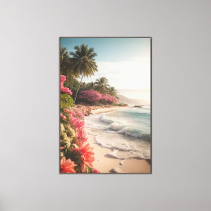 Paradise Beach Stretched Canvas Print