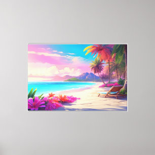 Paradise Beach Stretched Canvas Print