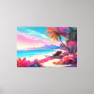 Paradise Beach Stretched Canvas Print