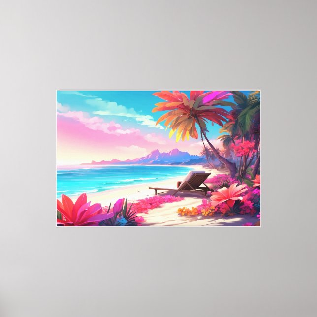 Paradise Beach Stretched Canvas Print (Front)