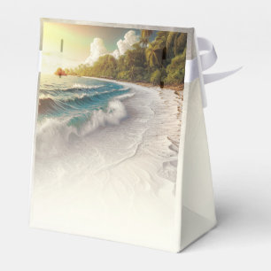 Paradise Beach Sunset Coastal Wedding Favor Boxes