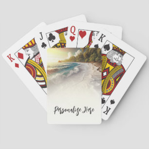 Paradise Beach Sunset Coastal Wedding Poker Cards