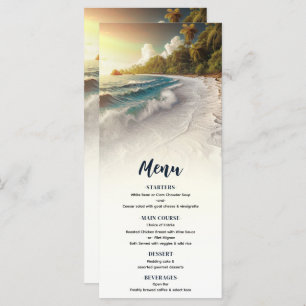 Paradise Beach Sunset Rustic Coastal Wedding Menu