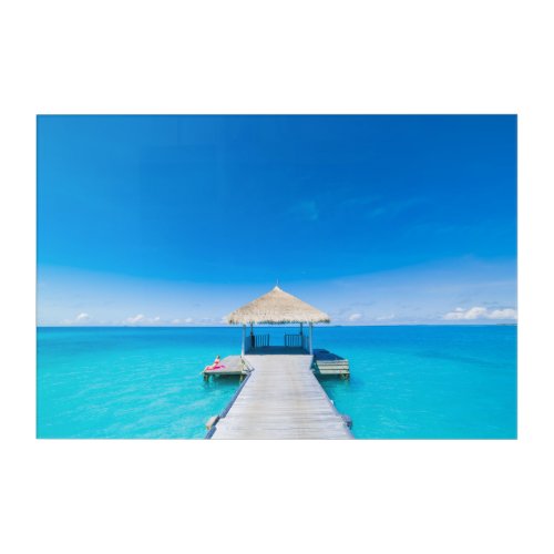 Paradise Beach  Tropical Resort Maldives Acrylic Print