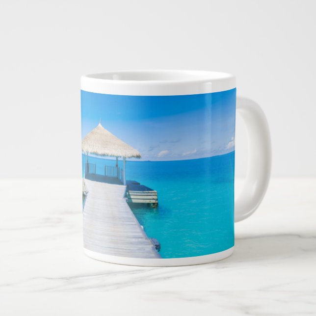 Paradise Beach | Tropical Resort, Maldives Giant Coffee Mug (Front Right)