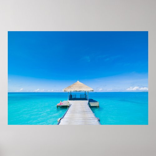 Paradise Beach  Tropical Resort Maldives Poster