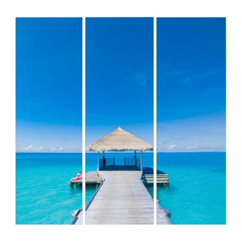 Paradise Beach  Tropical Resort Maldives Triptych