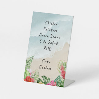 Paradise Blooms Wedding Save the Date Pedestal Sign