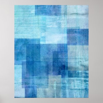 'paradise' Blue Abstract Art Poster Print by T30Gallery at Zazzle
